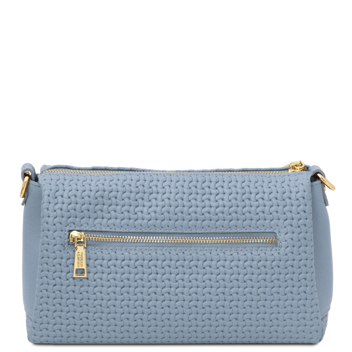Dedalo Woven printed leather shoulder bag