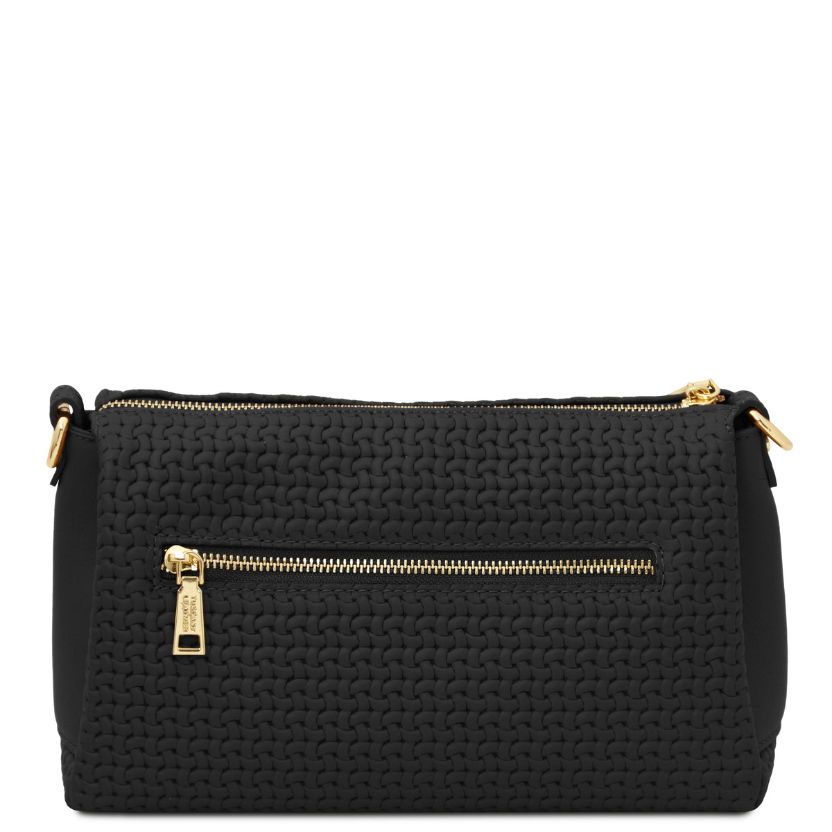 Dedalo Woven printed leather shoulder bag