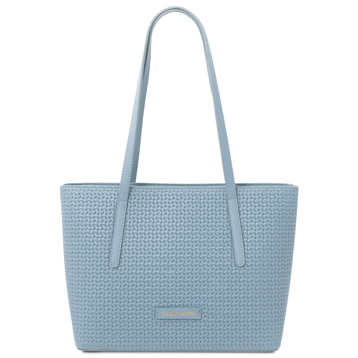 Dedalo Woven printed leather shopping bag