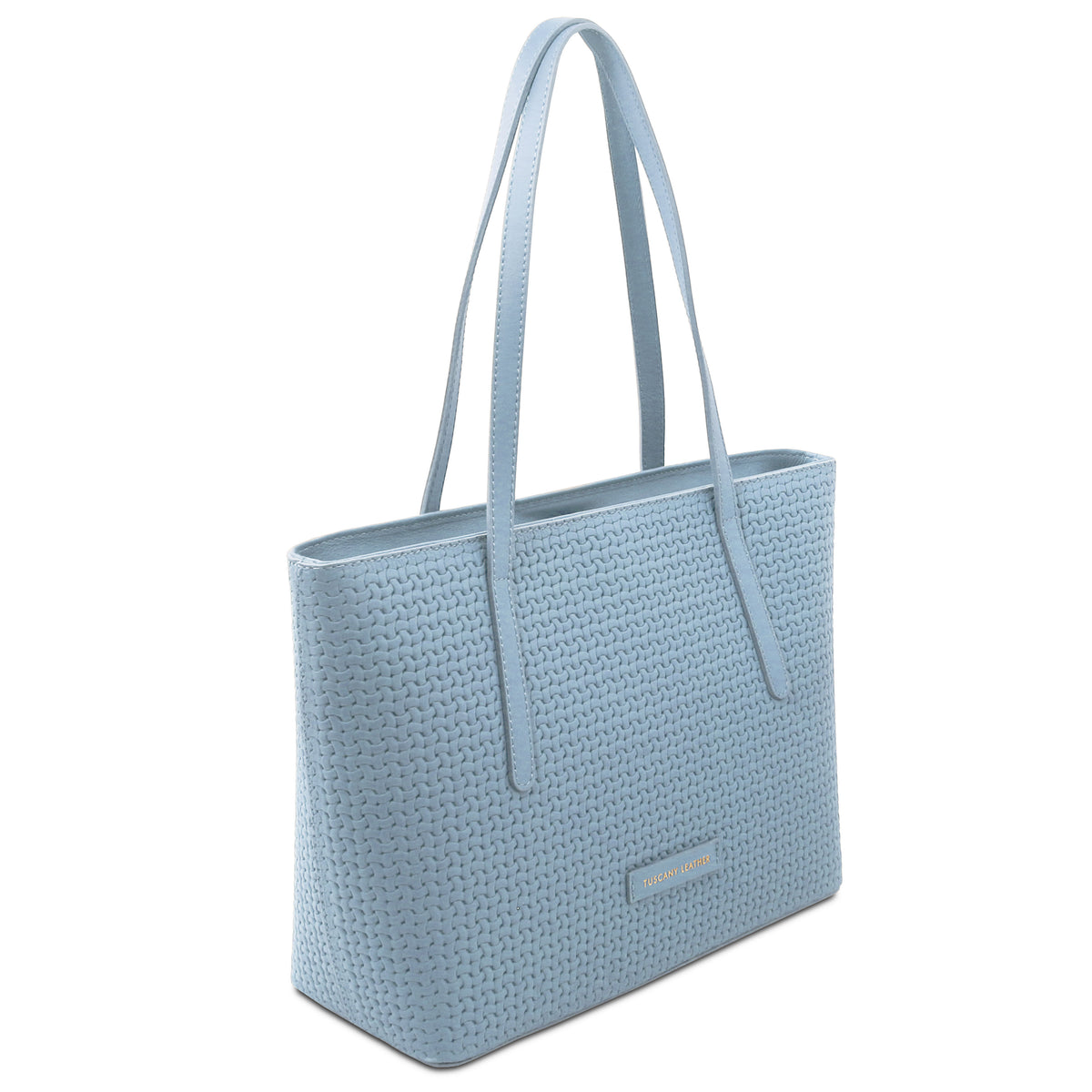 Dedalo Woven printed leather shopping bag