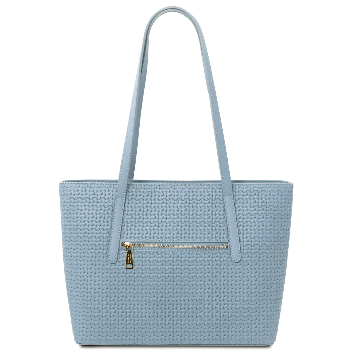 Dedalo Woven printed leather shopping bag