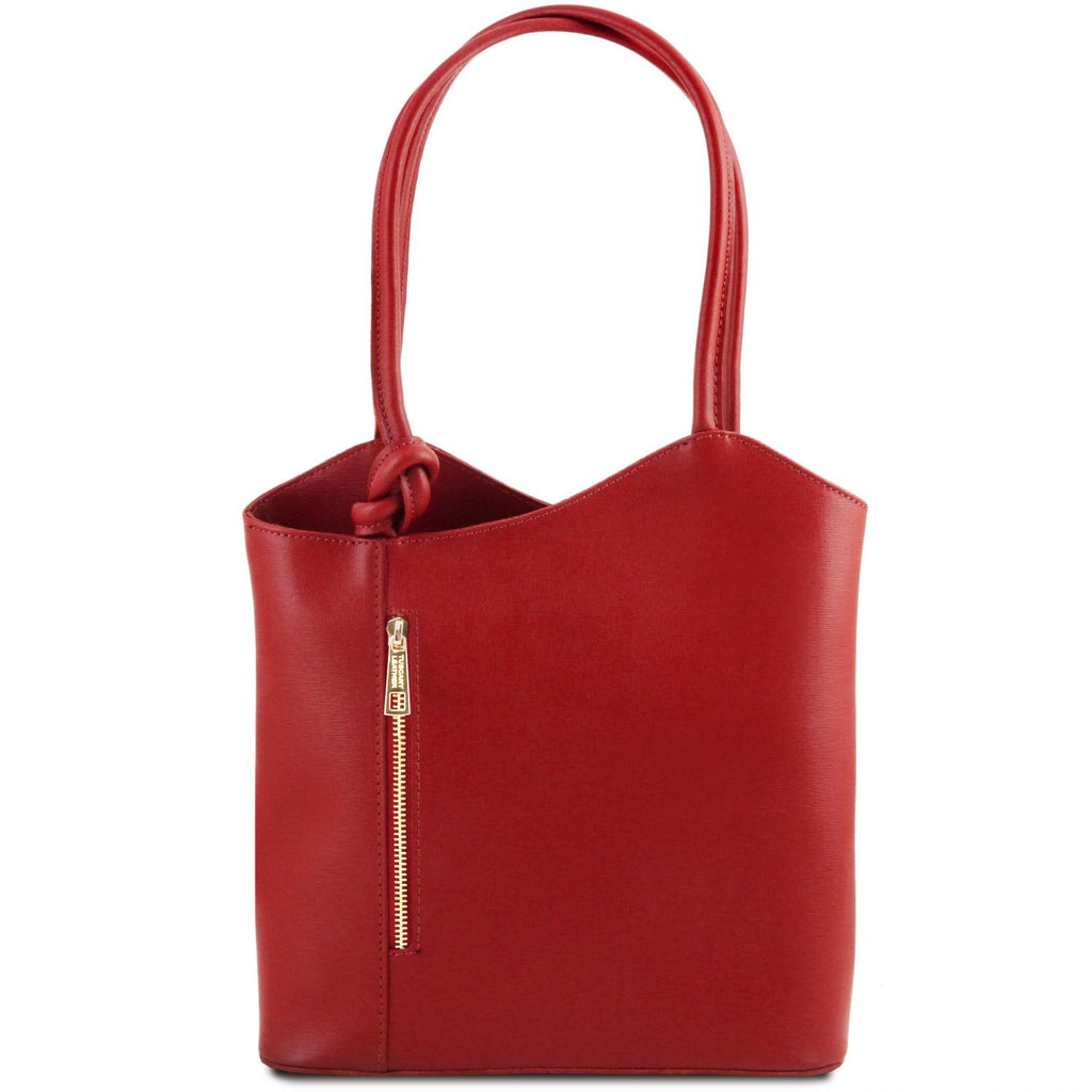 Patty - Saffiano leather convertible backpack shoulderbag