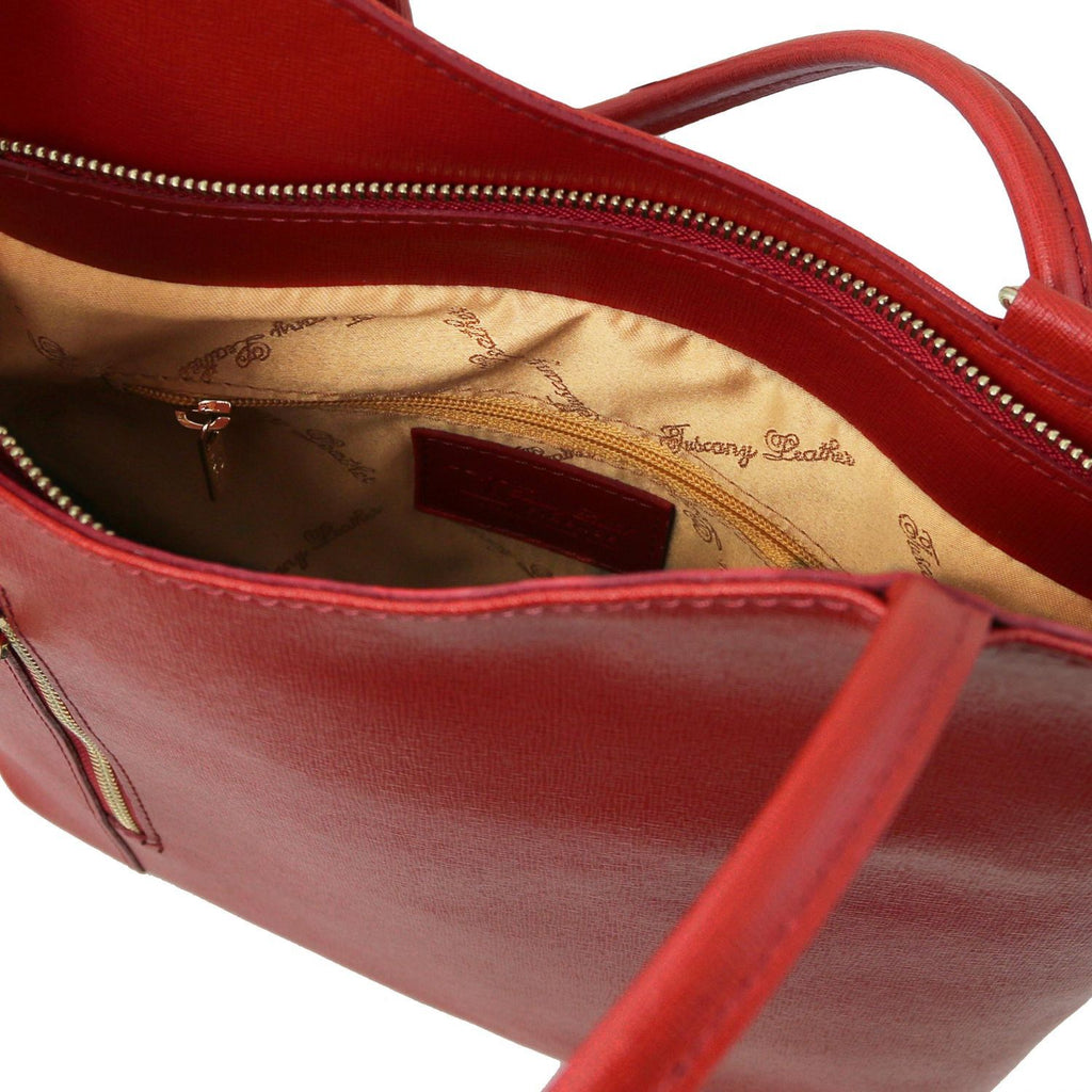 Patty - Saffiano leather convertible backpack shoulderbag